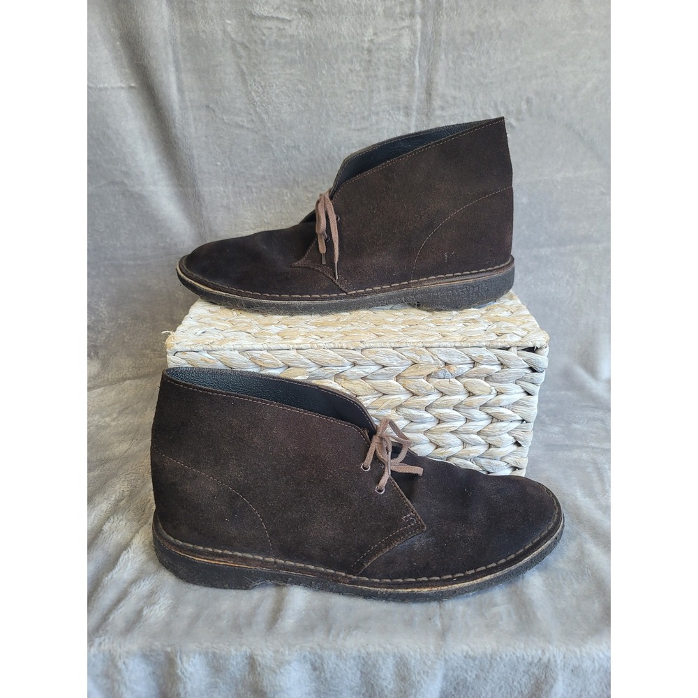 Clarks Originals Desert Boots Mens 12 Brown Suede Chukka Crepe Sole Smart Casual